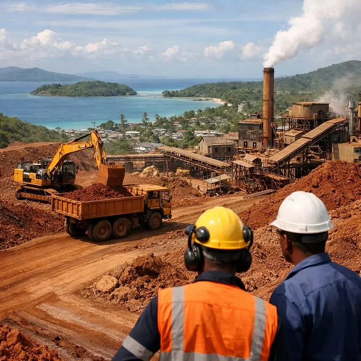 Mining and industrial operations on the Sierra Leone coast