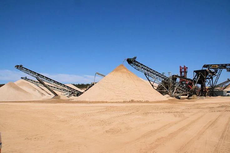 Sand and aggregate stockpiles